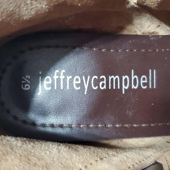 Jeffrey Campbell taupe black heeled bootie leather suede - Picture 6 of 8